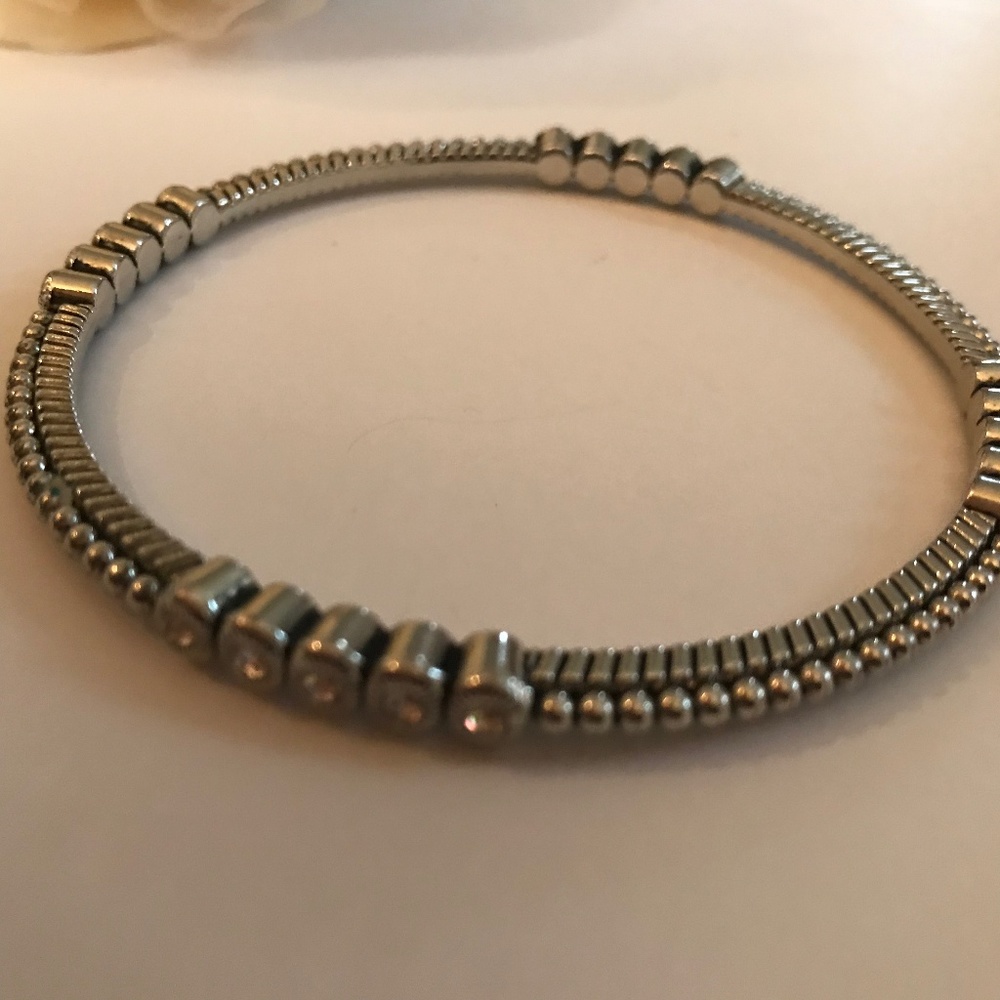Celeb Designer Graziano Silver Rhinestone Bangle - Picture 4 of 4